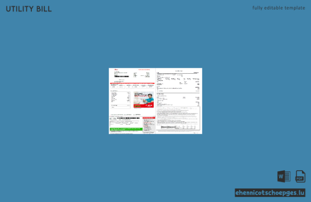 Indische Airtel-Stromrechnung (Word-Format, 2 Seiten), Version 2 – Beispielvorschau
